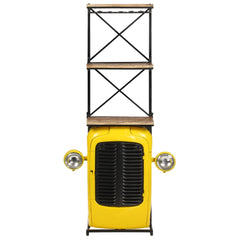 vidaXL Tractor Wine Cabinet Yellow 49x31x172 cm Solid Mango Wood 3