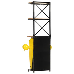 vidaXL Tractor Wine Cabinet Yellow 49x31x172 cm Solid Mango Wood 5