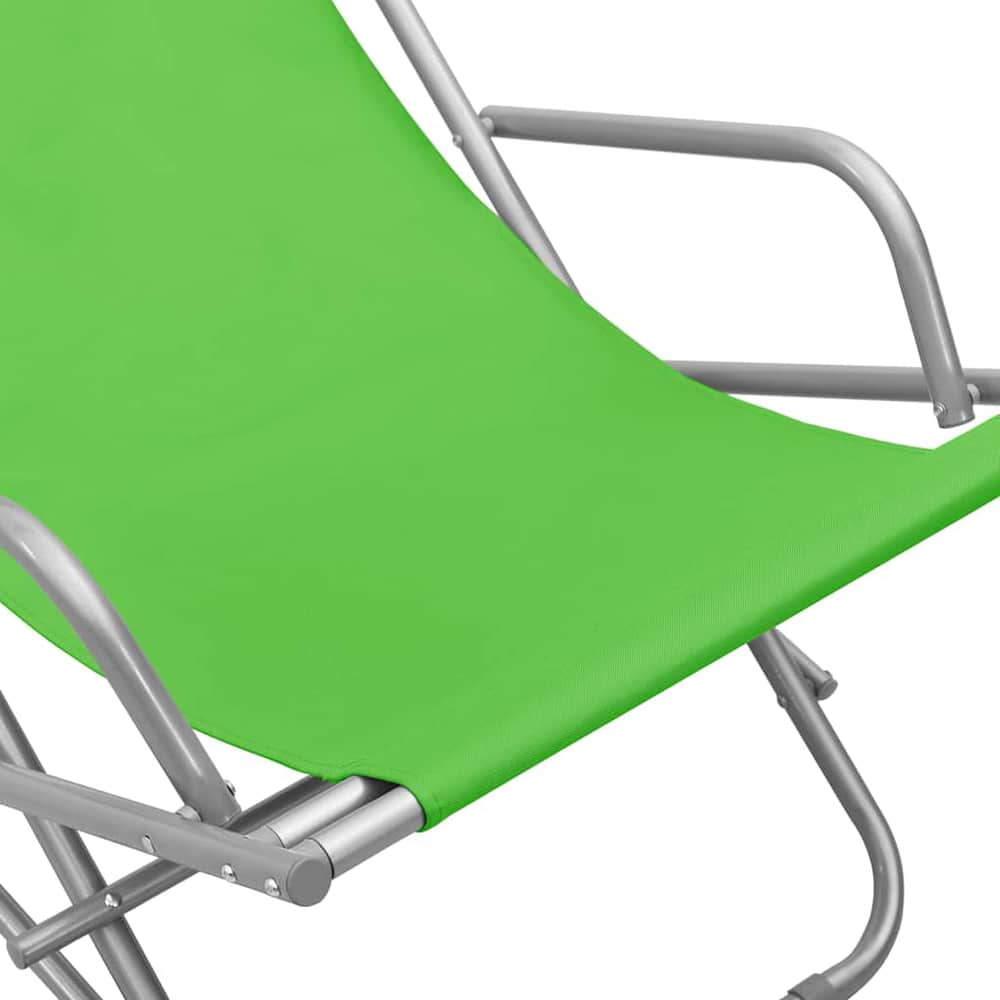 Reclining Deck Chairs 2 pcs Steel Green
