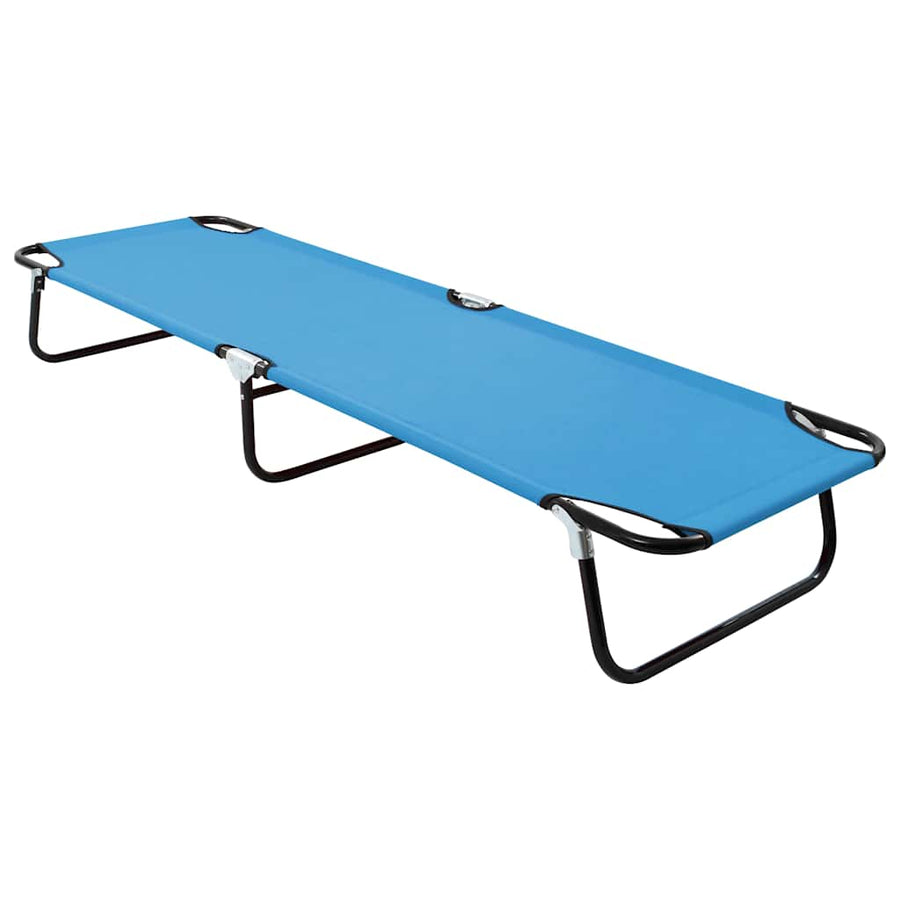 310348 vidaXL Folding Sun Lounger Steel Turquoise Blue 1