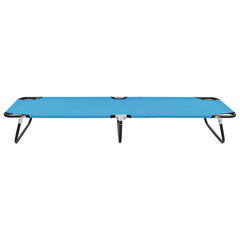 Folding Sun Lounger Steel Turquoise blue