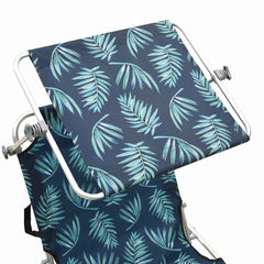 vidaXL Folding Sun Lounger with Canopy Leaf Print Aluminium 6