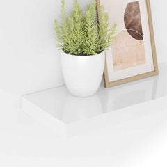 vidaXL Floating Wall Shelves 4 pcs High Gloss White 40x23.5x3.8 cm MDF 4