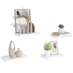 vidaXL Floating Wall Shelves 4 pcs High Gloss White 40x23.5x3.8 cm MDF 5