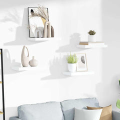 vidaXL Floating Wall Shelves 4 pcs High Gloss White 40x23.5x3.8 cm MDF 1