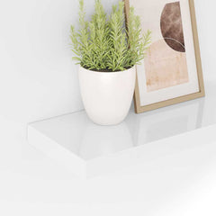 vidaXL Floating Wall Shelves 4 pcs High Gloss White 50x23.5x3.8 cm MDF 4