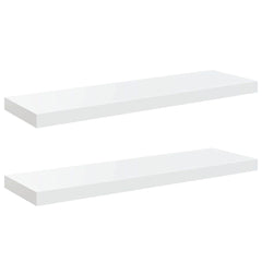 vidaXL Wall Shelf | Set of 2 | High gloss white | Honeycomb MDF, metal | Medium 2
