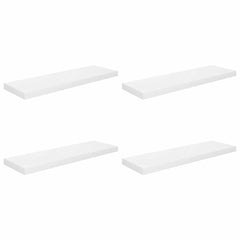 vidaXL Wall Shelf | Set of 4 | High gloss white | Honeycomb MDF, metal | Medium 2