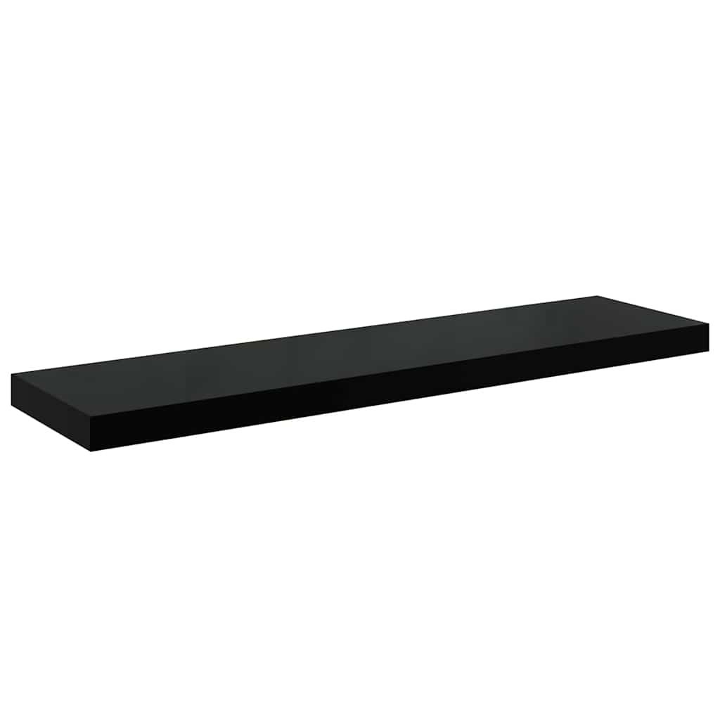 vidaXL Wall Shelf | Set of 2 | High gloss black | Honeycomb MDF, metal 6