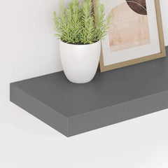 vidaXL Wall Shelf | Set of 4 | High gloss grey | Honeycomb MDF, metal 4