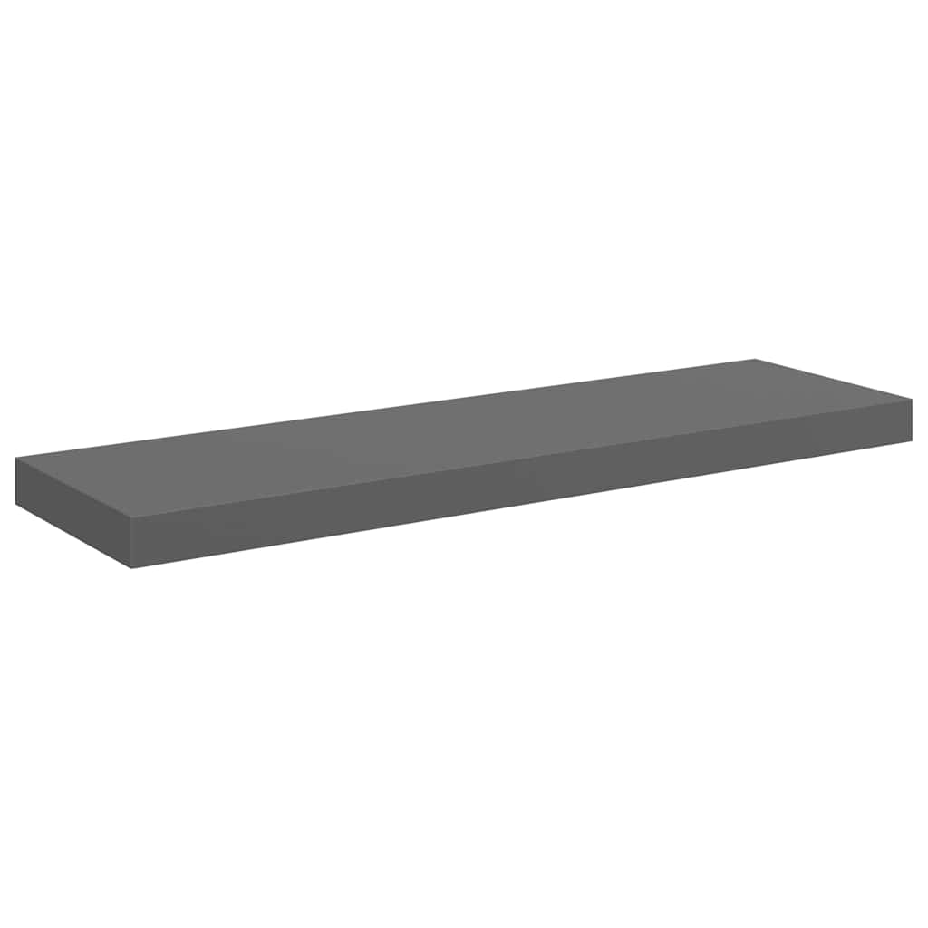 vidaXL Wall Shelf | Set of 4 | High gloss grey | Honeycomb MDF, metal | Standard 6