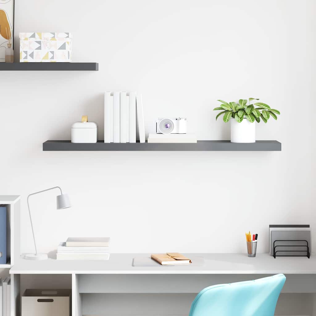 vidaXL Wall Shelf | High gloss grey | Honeycomb MDF | Large 3