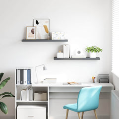 Floating Wall Shelves 120x23,5x3,8 cm MDF 2 120 x 23.5 x 3.8 cm High gloss grey