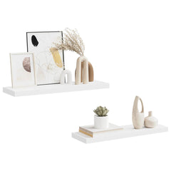 vidaXL Wall Shelf | Set of 2 | White | Honeycomb MDF, Metal | 80x23.5x3.8 cm 5