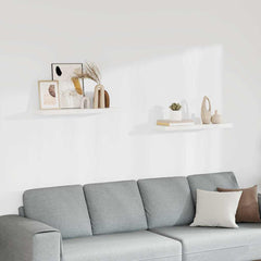vidaXL Wall Shelf | Set of 2 | White | Honeycomb MDF, Metal | 80x23.5x3.8 cm 1