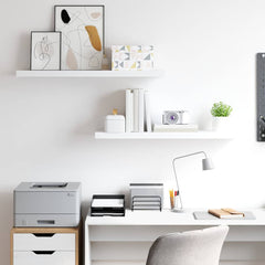 vidaXL Wall Shelf | Set of 2 | White | Honeycomb MDF, Metal | 90x23.5x3.8 cm 3