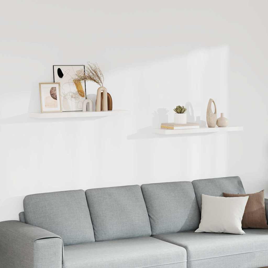 vidaXL Wall Shelf | Set of 2 | White | Honeycomb MDF, Metal | 90x23.5x3.8 cm 1