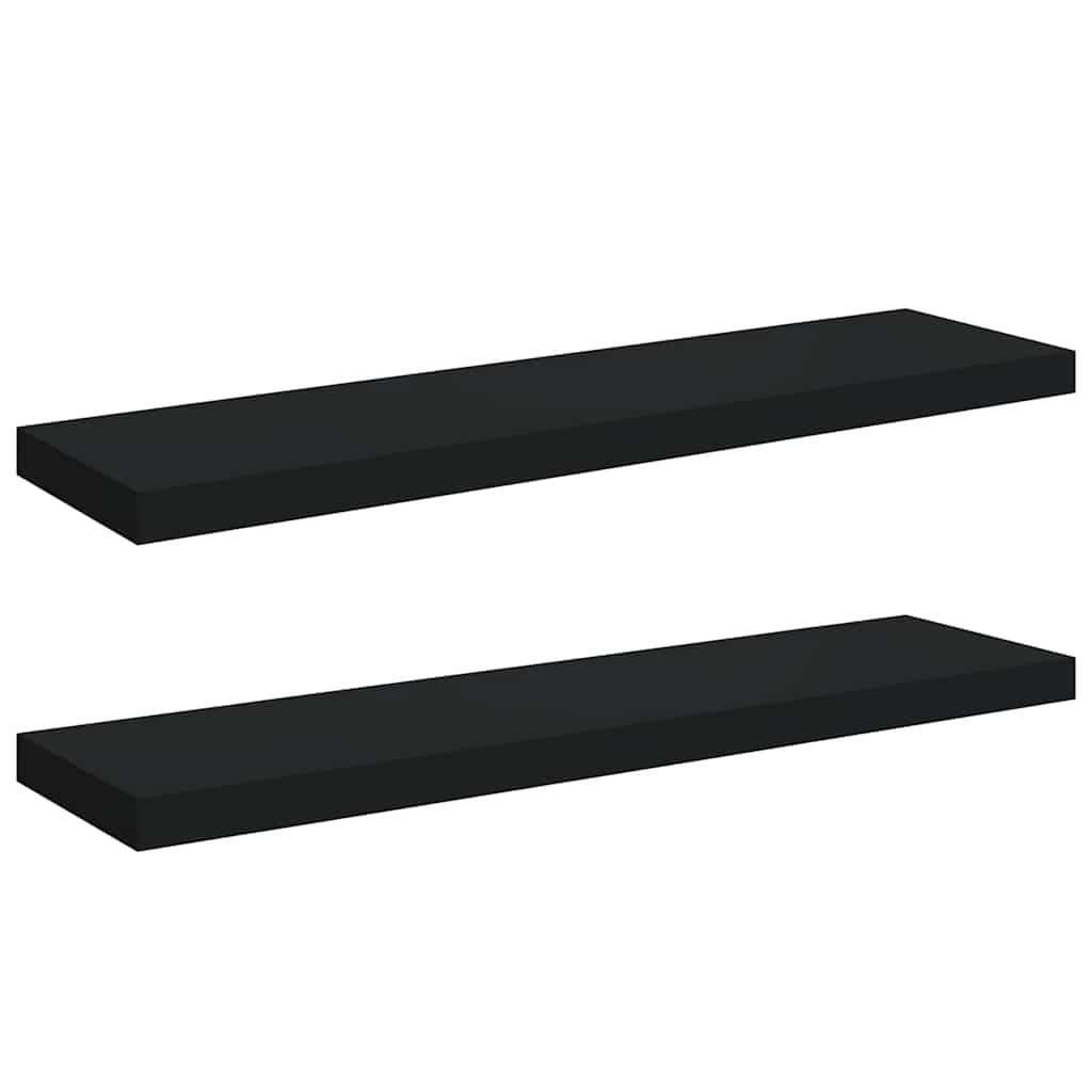 vidaXL Wall Shelf | Set of 2 | Black | Honeycomb MDF, Metal | Wall mounting 2