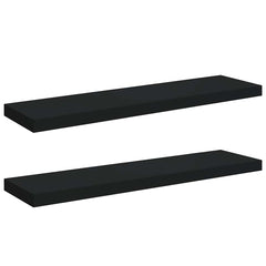 vidaXL Wall Shelf | Set of 2 | Black | Honeycomb MDF, Metal | Wall mounting 2