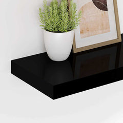 vidaXL Wall Shelf | Set of 2 | Black | Honeycomb MDF, Metal | Wall mounting 4