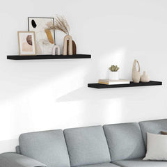 vidaXL Wall Shelf | Set of 2 | Black | Honeycomb MDF, Metal | Wall mounting 1