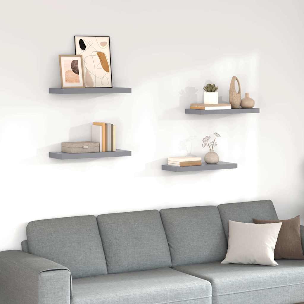 vidaXL Floating Wall Shelves 60x23.5x3.8 cm MDF 4 pcs