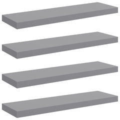 vidaXL Wall Shelf | Set of 4 | Grey | Honeycomb MDF, metal | 80 x 23.5 cm 2