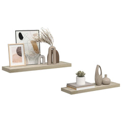 vidaXL Wall Shelf | Set of 2 | Oak | Honeycomb MDF, metal | 80x23.5x3.8 cm 5