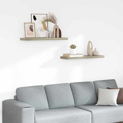 vidaXL Wall Shelf | Set of 2 | Oak | Honeycomb MDF, metal | 80x23.5x3.8 cm 1