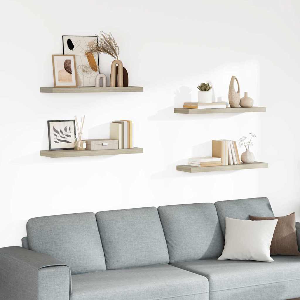 vidaXL Floating Wall Shelves 80x23.5x3.8 cm MDF 4 pcs