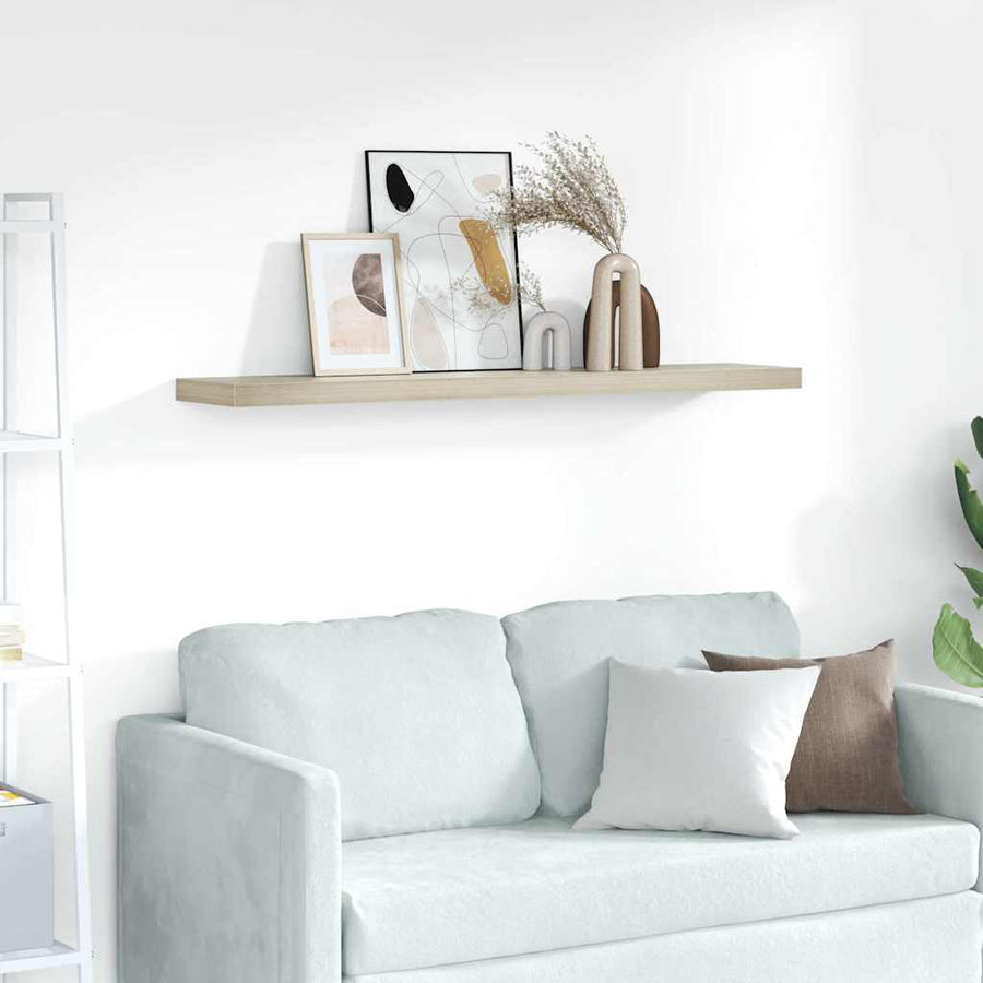 323883 vidaXL Floating Wall Shelf Oak 120x23,5x3,8 cm MDF 1