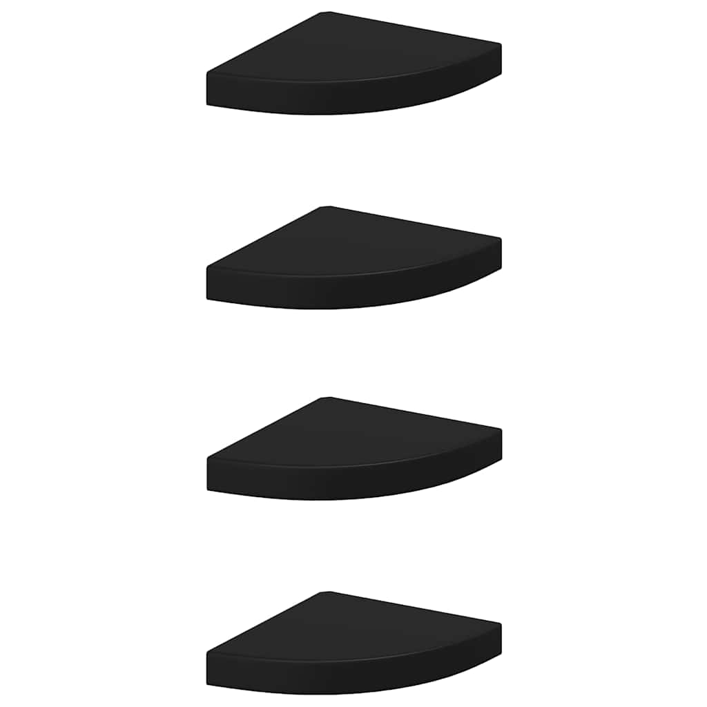 vidaXL Corner Shelf |  Set of 4 | Black | Honeycomb MDF, metal | Medium 2