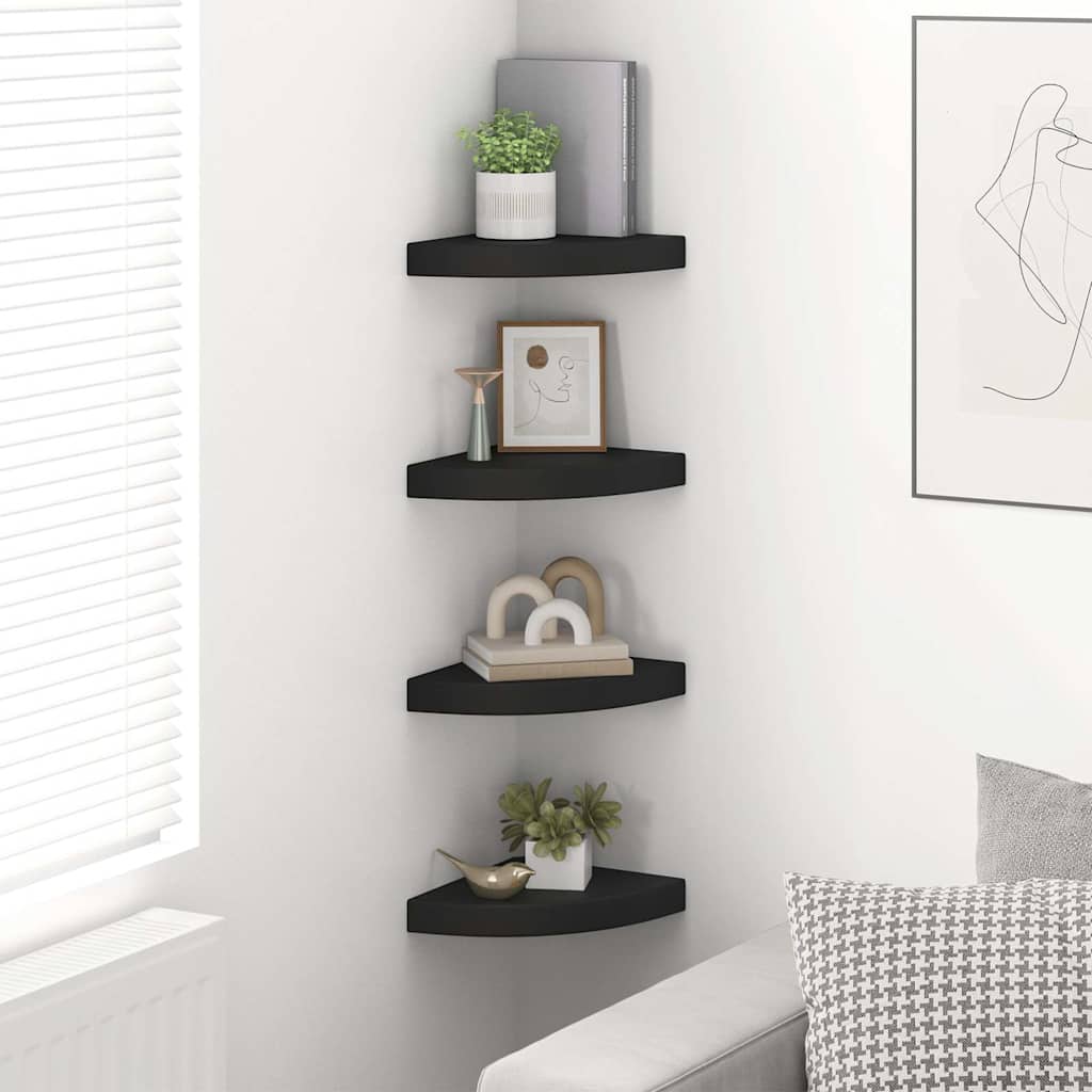 vidaXL Corner Shelf |  Set of 4 | Black | Honeycomb MDF, metal | Medium 3