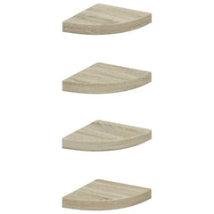 vidaXL Corner Shelf | Set of 4 | Oak | Honeycomb MDF | 25 cm | Corner Shelf 2