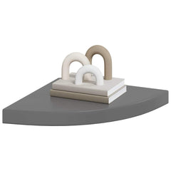 vidaXL Corner Shelf | Set of 4 | High gloss grey | Honeycomb MDF, metal 4