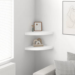 Floating Corner Shelves 35x35x3,8 cm MDF Width 35 cm 2 White