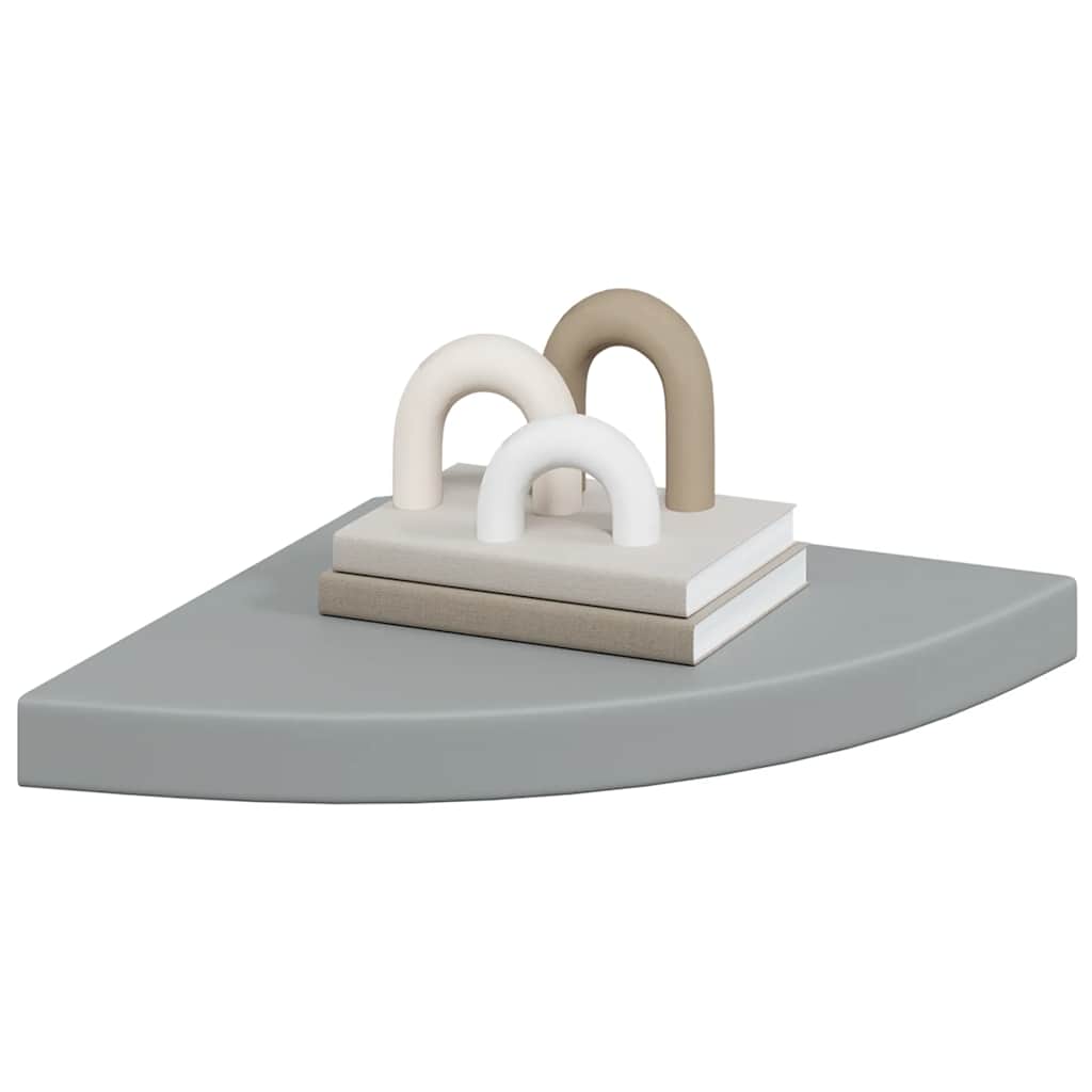 vidaXL Corner Shelf |  Set of 2 | Grey | Honeycomb MDF, metal | Small 4