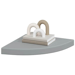 vidaXL Corner Shelf |  Set of 2 | Grey | Honeycomb MDF, metal | Small 4