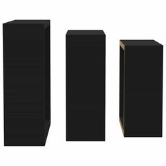 vidaXL Wall Cube Shelf | Set of 3 | Black | MDF | Large, Medium, Small 6