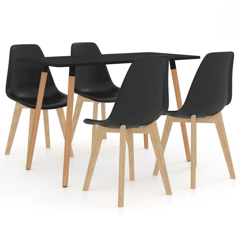 5 Piece Dining Set Black