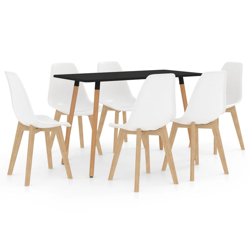 7 Piece Dining Set White