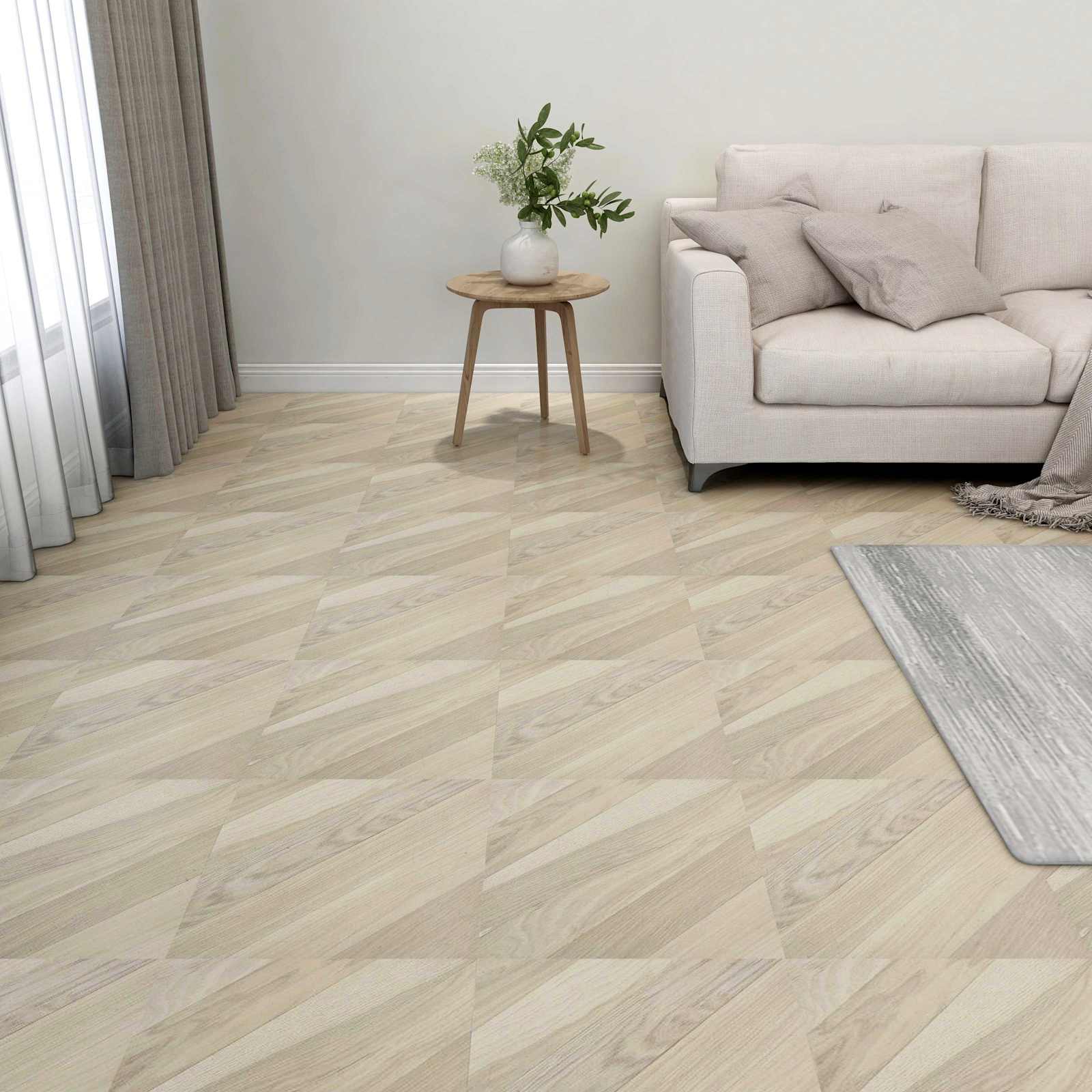 vidaXL Flooring Planks Beige 5.11 m² 55 pcs PVC 1