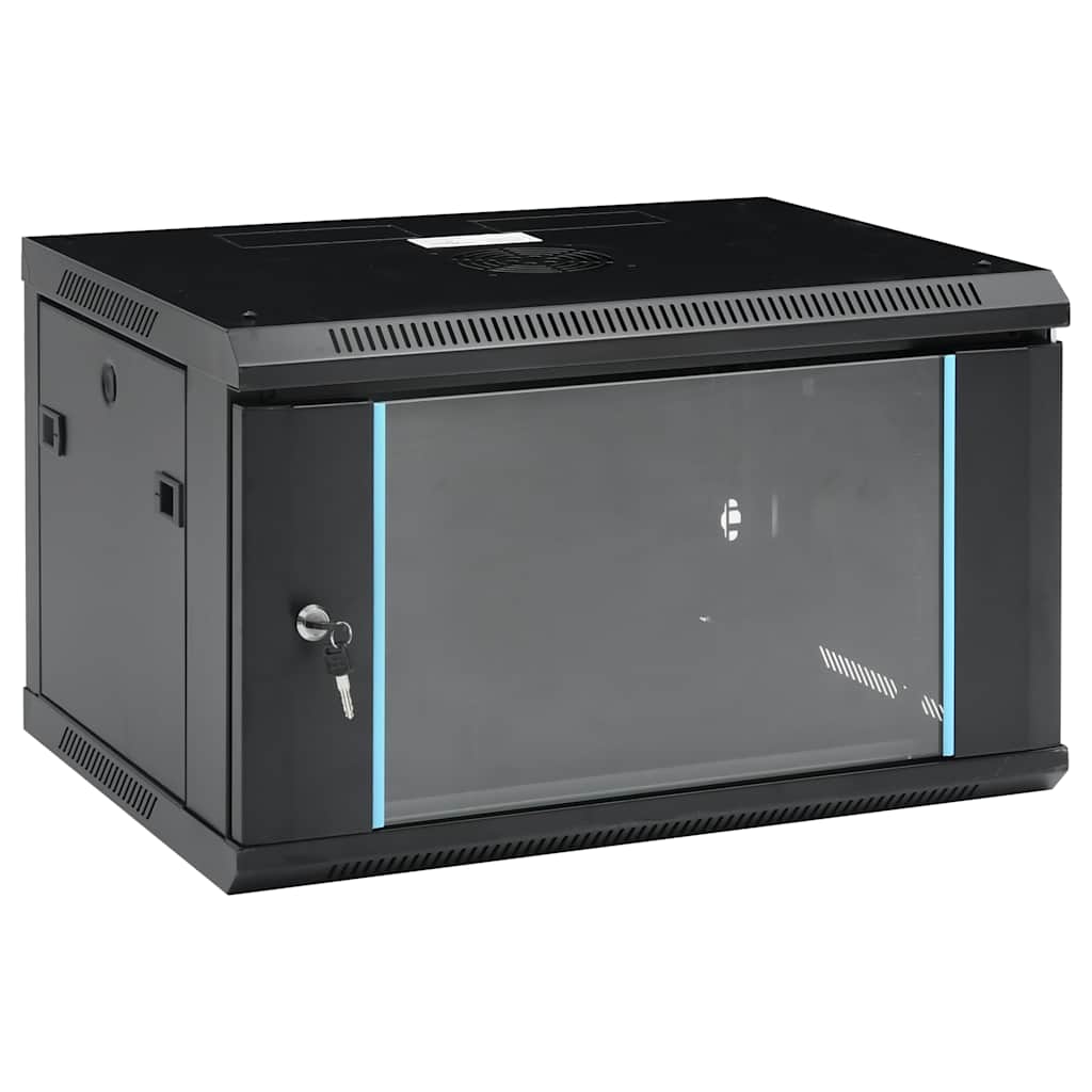 vidaXL Network Cabinet with Storage Steel Black