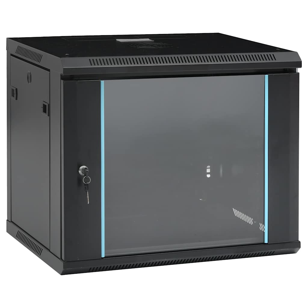 vidaXL Network Cabinet with Storage Steel Black
