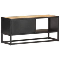 vidaXL Tv Cabinet | Natural Mango Wood, Black Iron 4