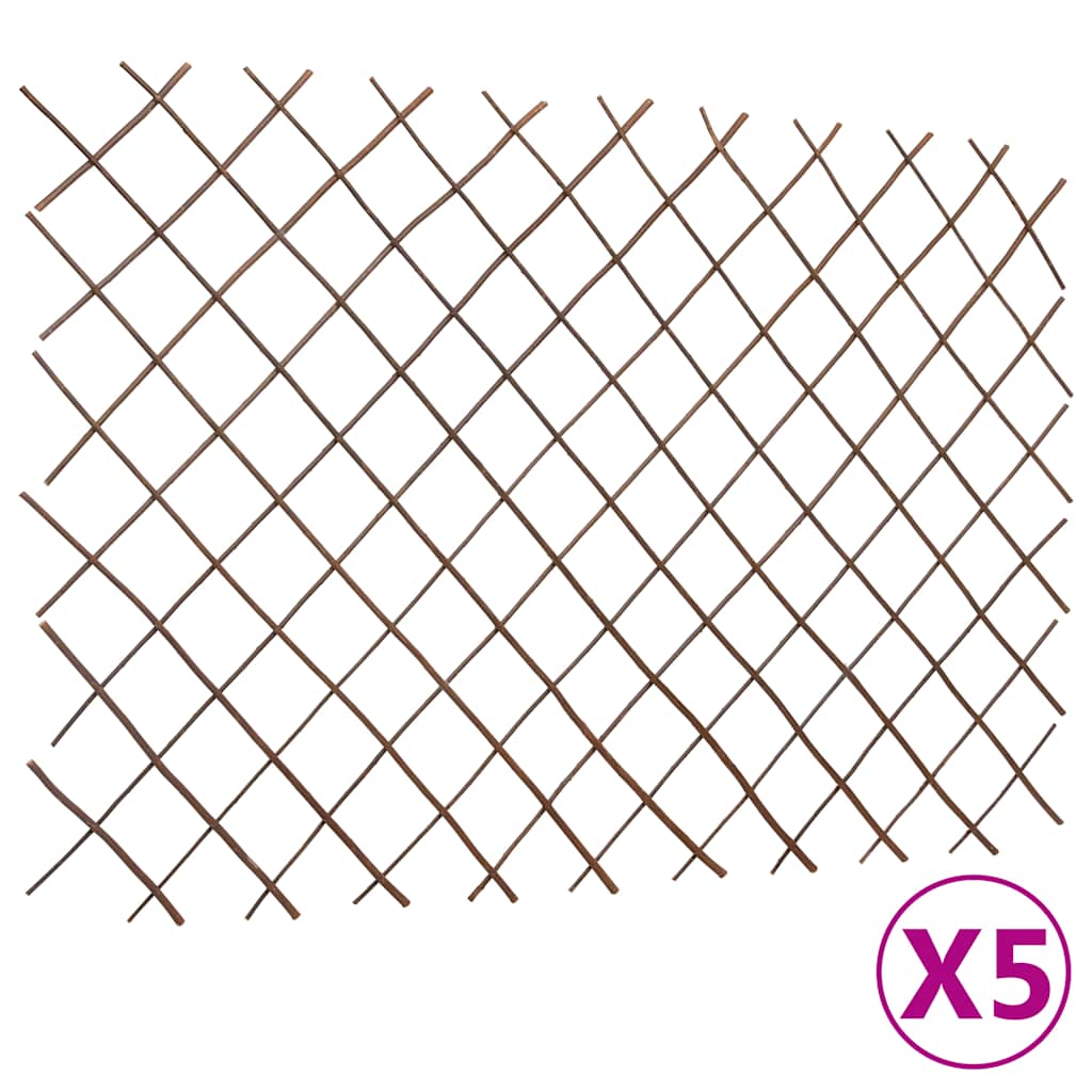 147760 vidaXL Willow Trellis Fences 5 pcs 180x120 cm 1
