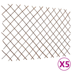 147760 vidaXL Willow Trellis Fences 5 pcs 180x120 cm 1