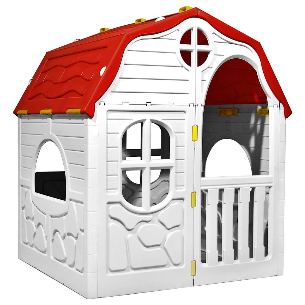 92577 vidaXL Kids Foldable Playhouse with Working Door and Windows 2