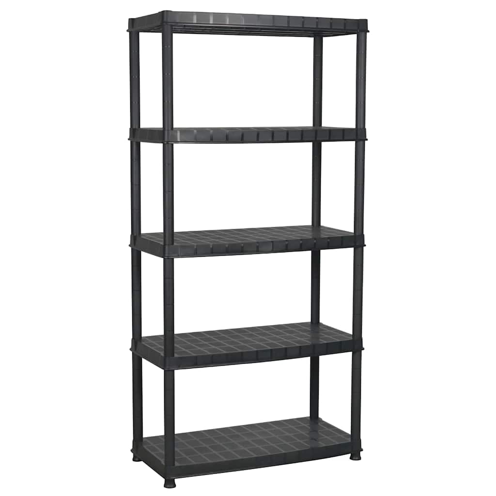 vidaXL Storage Shelf 5-Tier Black 85x40x185 cm Plastic 2