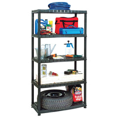 vidaXL Storage Shelf 5-Tier Black 85x40x185 cm Plastic 3